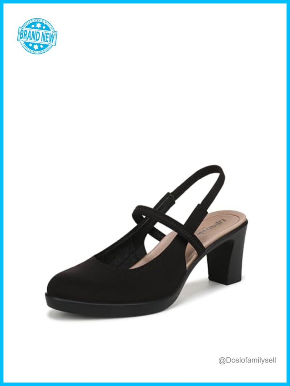 LifeStride Evoke Slingback Pump Block Heel Soft System Comfort